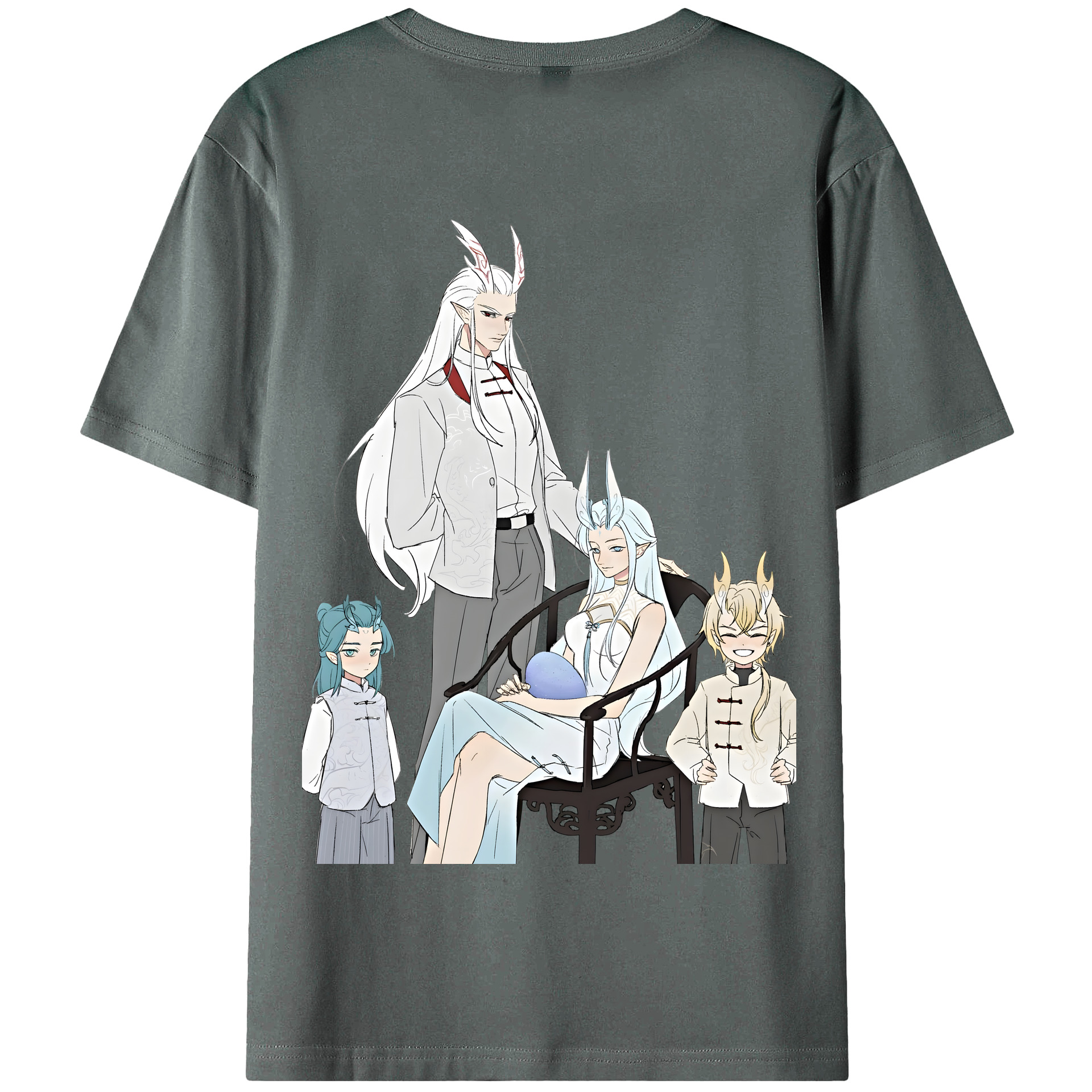 （画像用） Ne Zha 2 ナタ 魔童の大暴れ 綿100％半袖Tシャツ（背面プリント）